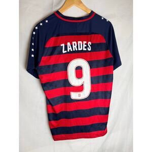 Nike USA Soccer Zardes #9 2017 Away Jersey Red Blue Striped Dri-FIT Size L